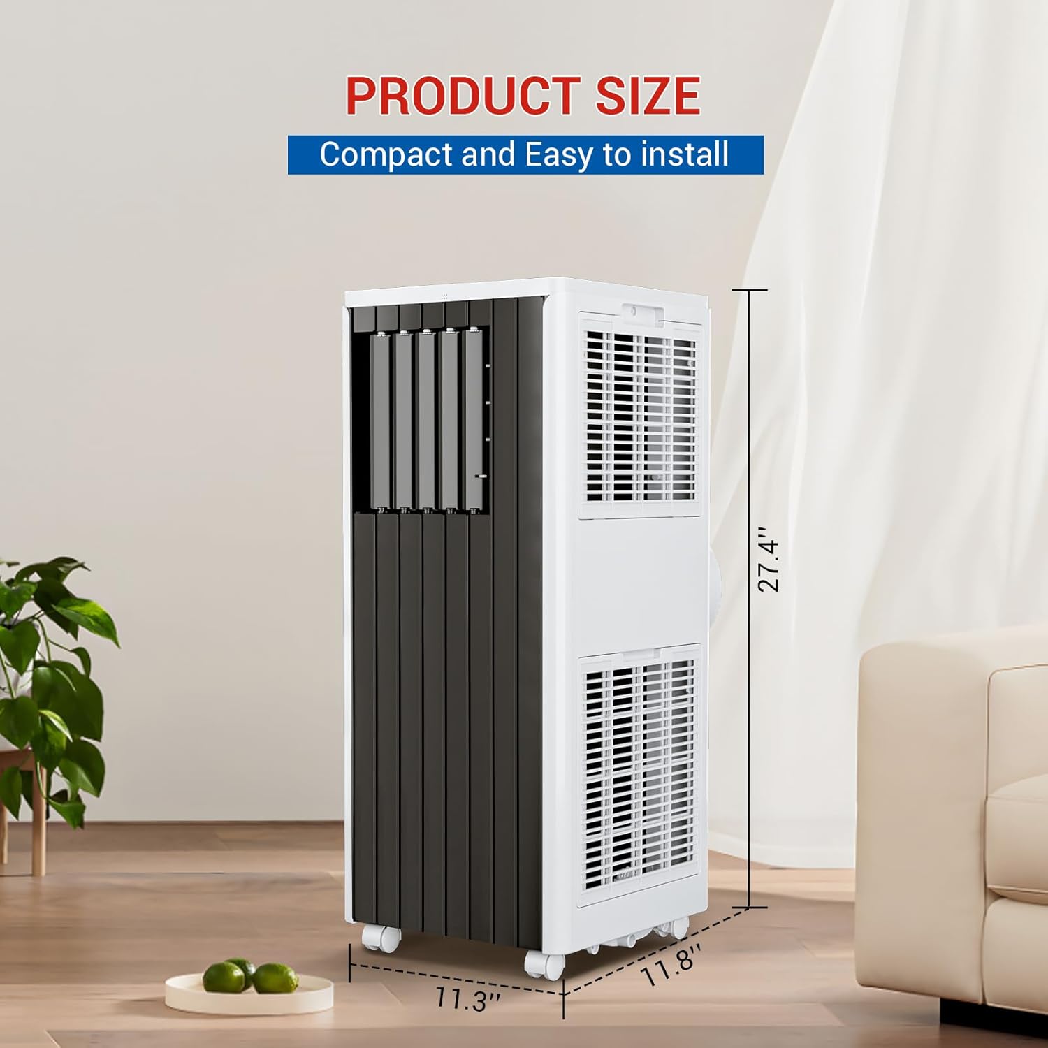Garvee 8000 BTU Portable Air Conditioner for Room Up to 350 Sq. Ft, Energy Efficient AC Unit with Fan, Dehumidifier and Cooler, Quiet Operation for Bedroom, Offices, With Window Kit, Remote Control