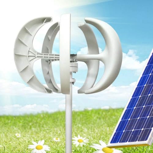 12V/24V 5-Blade Vertical Axis Wind Turbine Generator Kit - 400W/600W/800W/1000W/1200W, 3 Phase AC, Permanent Magnet, Eco-Friendly Energy Solution, Complete with Controller for Home Use