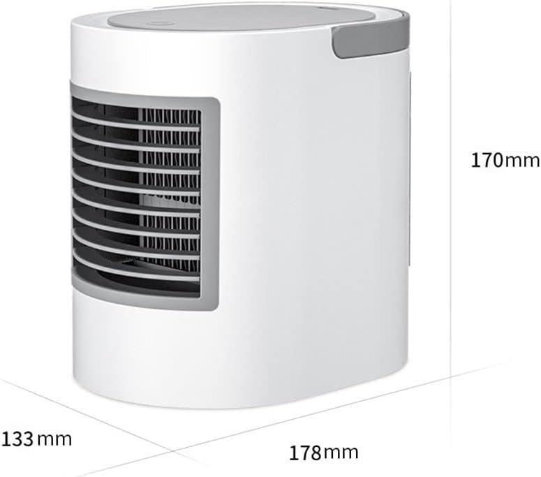 Mini Air Conditioner, Evaporative Air Cooler, USB Powered Mini Cooler w/Humidifier, 3 Speeds, Desktop Portable Air Conditioners for Room/Office/Car (Color : Gray)