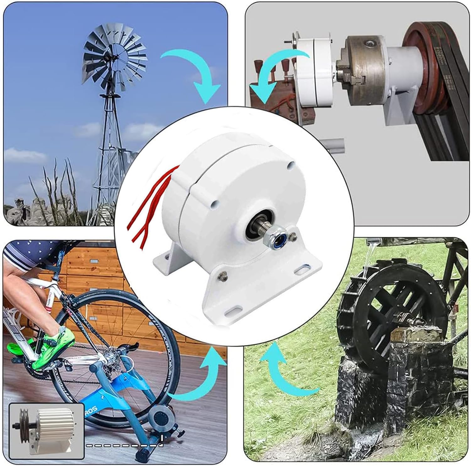 10000W Wind Generator 48V Kit Permanent Magnet Generator Gearless, 12V 24V 48V 220V for Wind Turbine Water Turbine Hydroelectric Generator (with Base)