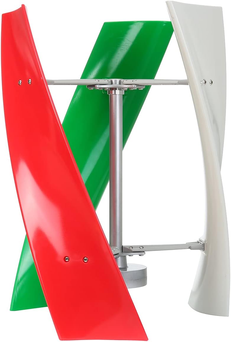 1000W 12V 24V 48V Lantern Wind Generator 3 Blades Vertical Axis Permanent Maglev Wind Turbine Generator with MPPT Controller,12v