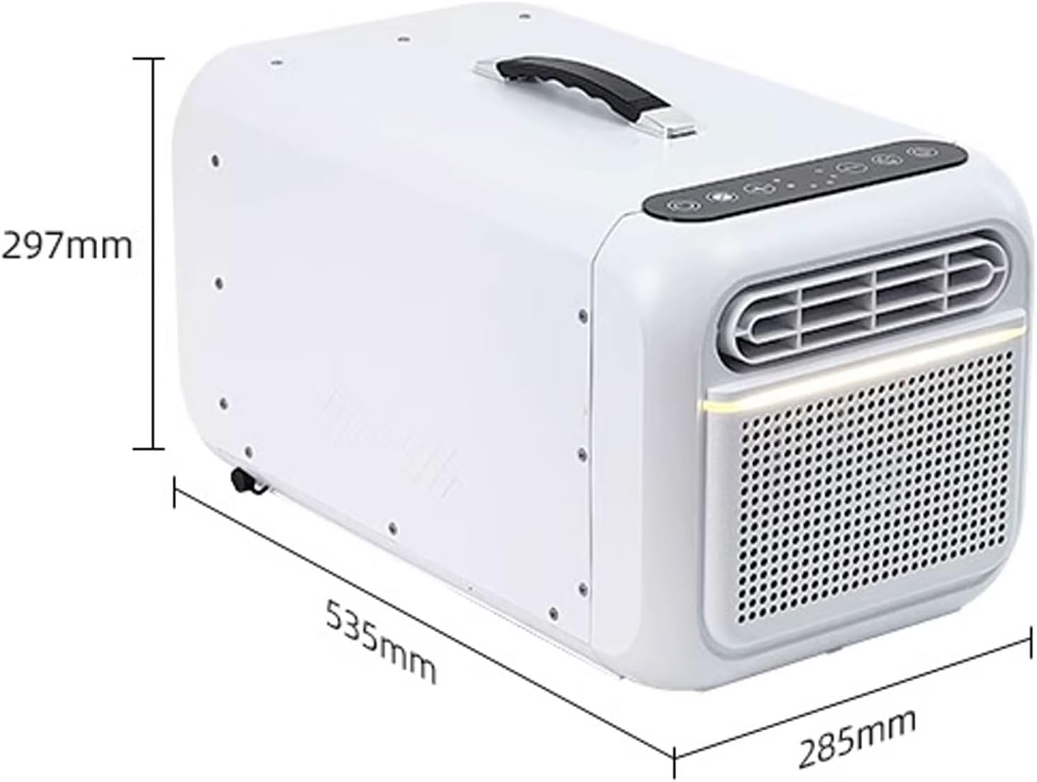 Small Room Air Conditioner Portable Air Conditioners Drain-Free Function with Remote Control and Touch Panel No Installation Required Suitable for Office Camping(Beige)