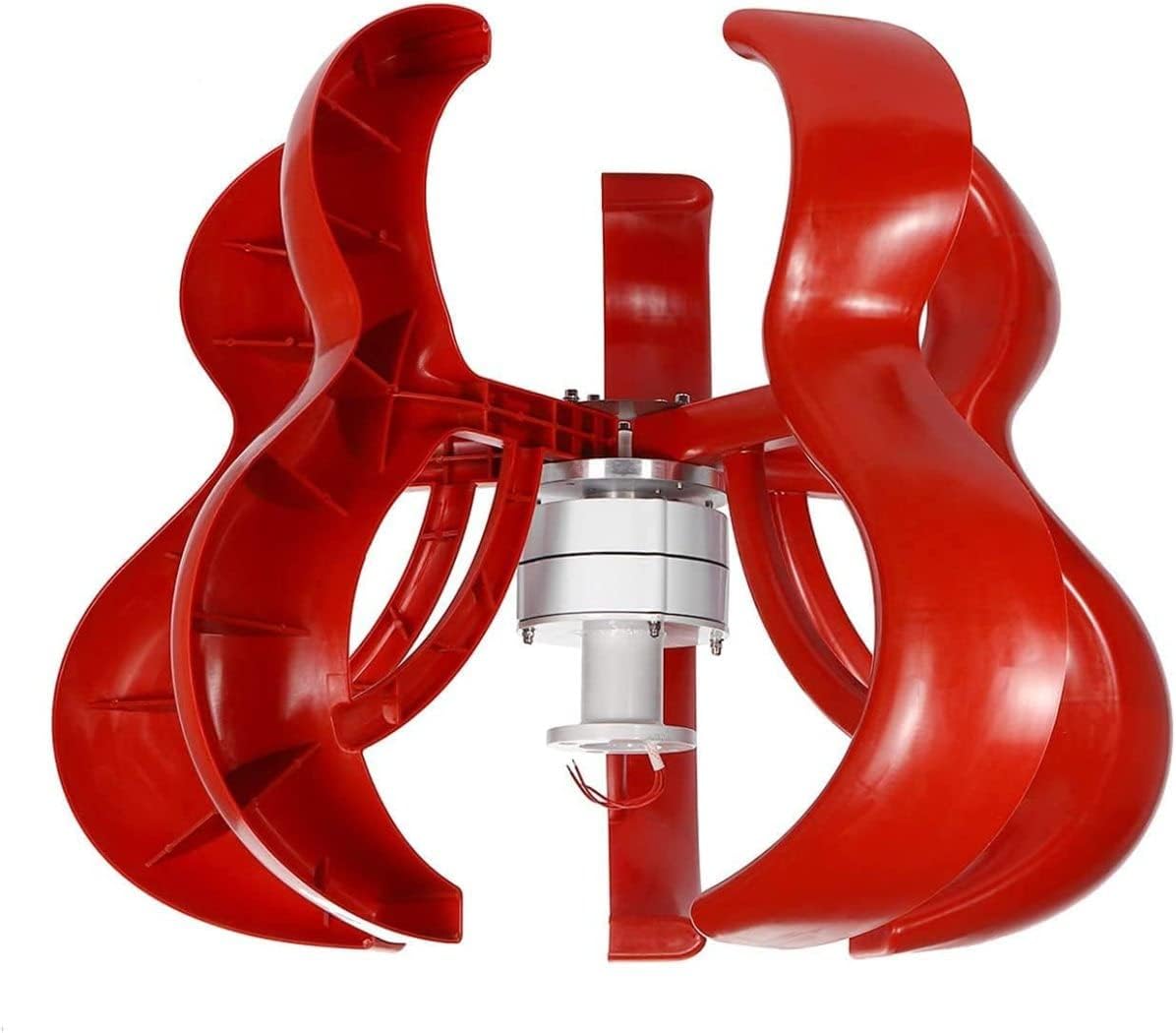 LiuSj JUnSt 12000W 4 Blades Vertical Axi Wind Turbine Generator, 12V 24V 48V 220V Permanent Magnetic Lantern Wind Generator Motor Kit for Home Windmill (Red)