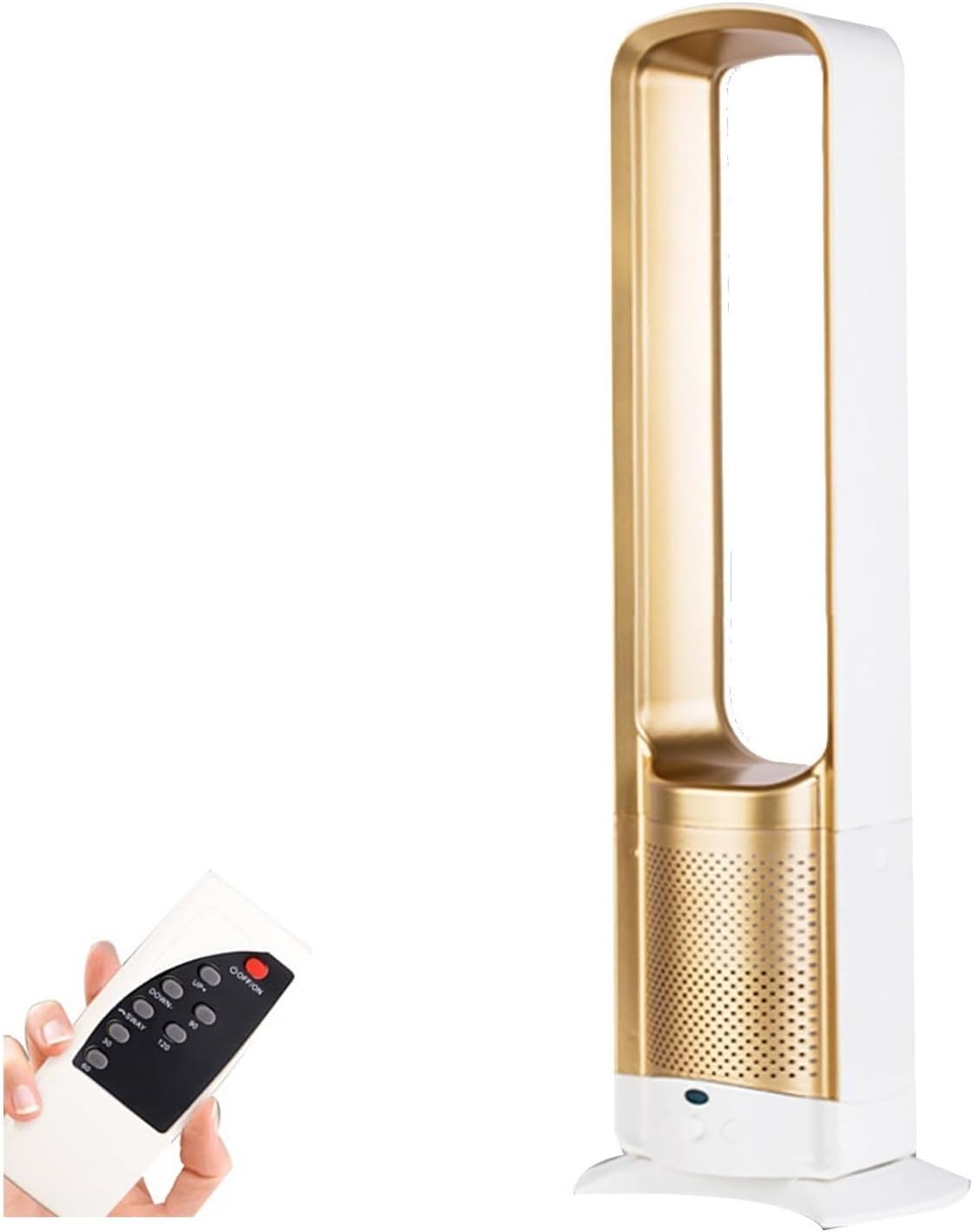 Tower Fan for Bedroom, Bladeless Fan, Oscillating Fan with Remote, Easy to Clean, Bladeless Tower Fan for Bedroom, Kitchen, Office (Air Circulation Fan, air Conditioning Fan)(Gold)