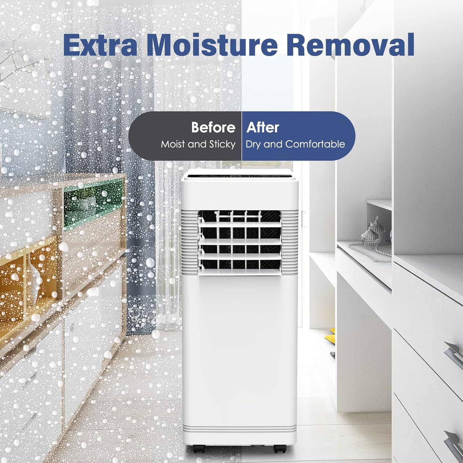 Air Choice Portable Air Conditioner, 12000 BTU Air Conditioner Portable for Room Up to 550 Sq.Ft, 3-in-1 with Dehumidifier and Fan Mode, 24H Timer, Remote Control, Quiet Portable AC Unit, Window Kit