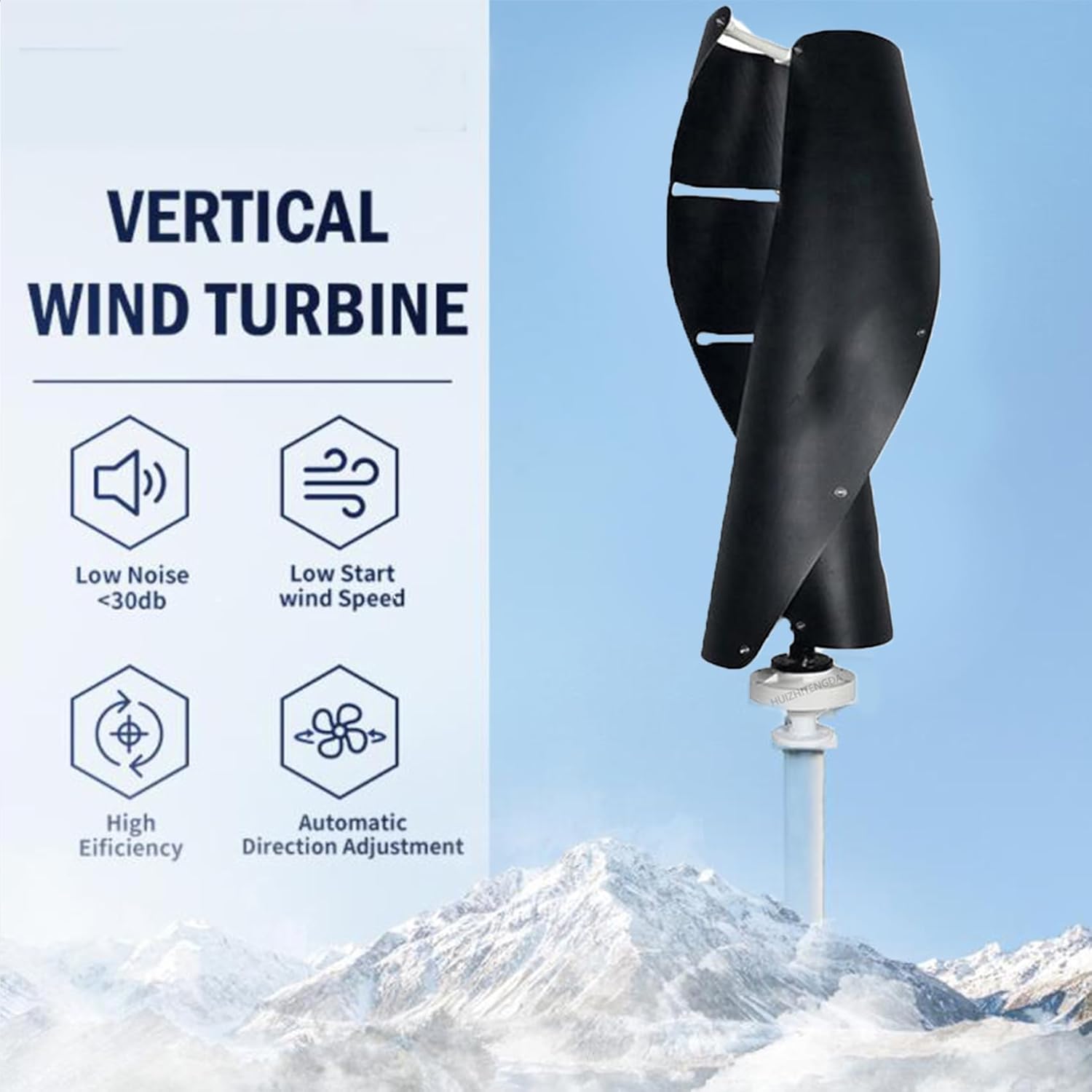 12V 24V 48V 220V Small Wind Turbine Generator Efficient and Noiseless Vertical Wind Generator with Mppt Controller for Hybrid Home Use (6000W-48V)