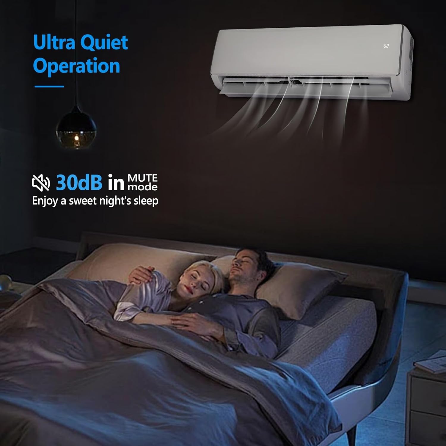 Bonnlo 11500BTU Wifi Enabled Mini Split Air Conditioner & Heater, 17 SEER2 115V Inverter Ductless Wall AC Unit with Pre-Charged Condenser, Heat Pump & Installation Kit