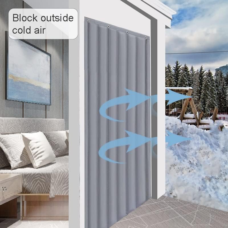 Door Curtains,PU Leather Thermal Insulated Door Curtain,Curtain for Door Window,Temporary Door for Hallway,Thermal Insulated Door Curtain,for Air Conditioner Room,Heater Room, Living Room