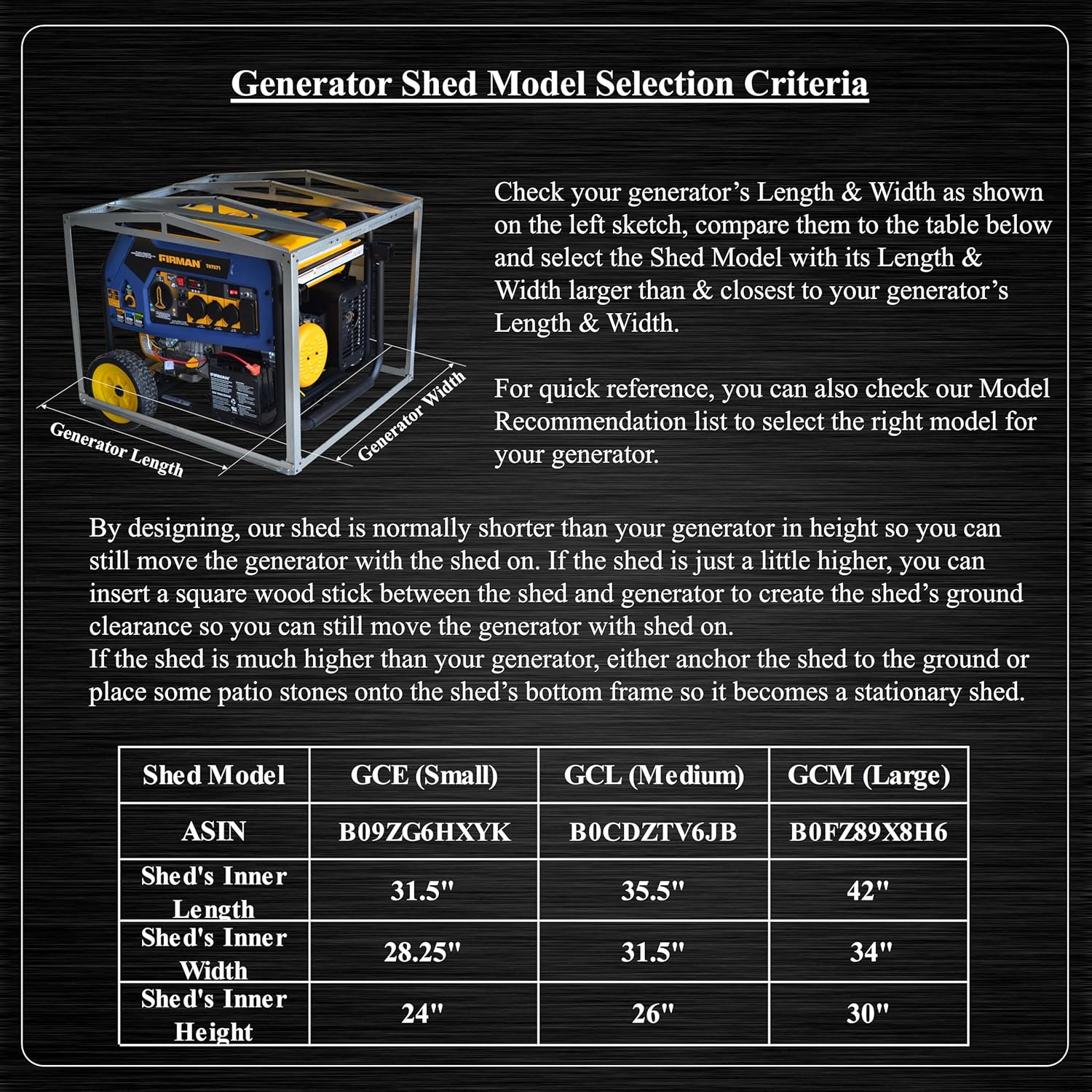 Generator Shed - Combining Generator Covers While Running & Generator Covers for Outside Storage into one. A Compact Generator Running Cover & Enclosure Built On Steel Frame (GCM)