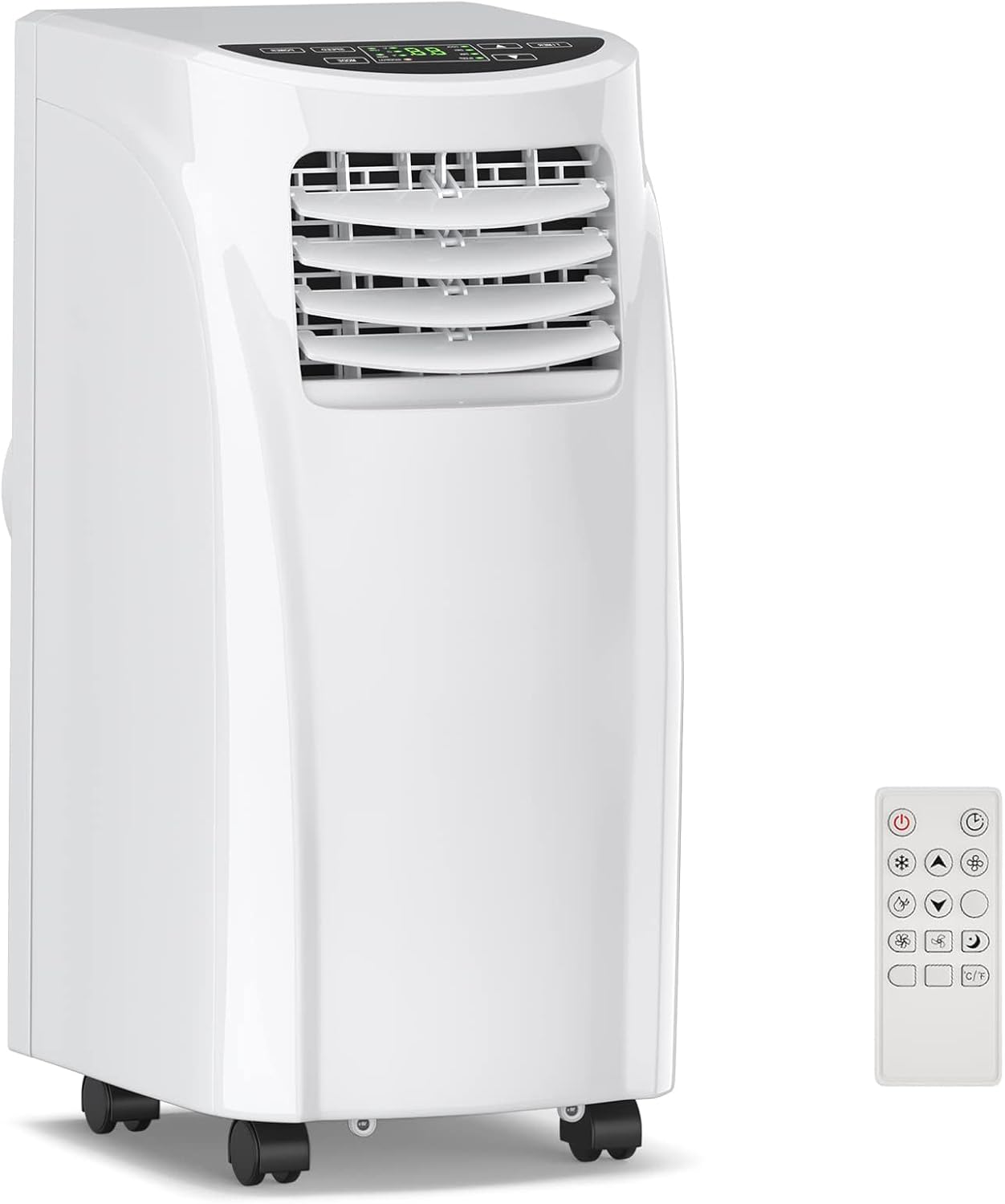 DORTALA Portable Air Conditioner, 8000 BTU 3-in-1 Floor AC Unit w/Dehumidifier Function, Fan Modes, Remote Control, Complete Window Wall Mount, 4 Caster Wheel, White