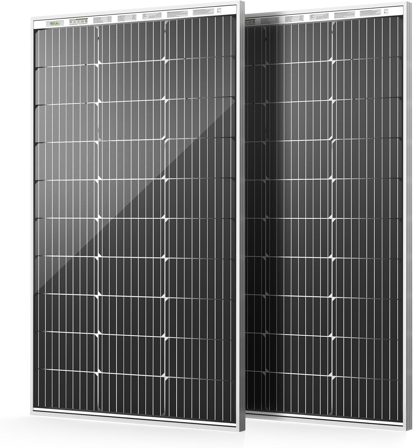 HQST 100W 12V Monocrystalline Solar Panel, High Efficiency Module PV Power for Battery Charging Boat, Caravan, RV and Any Other Off Grid Applications(2-Pack Solar Panels)