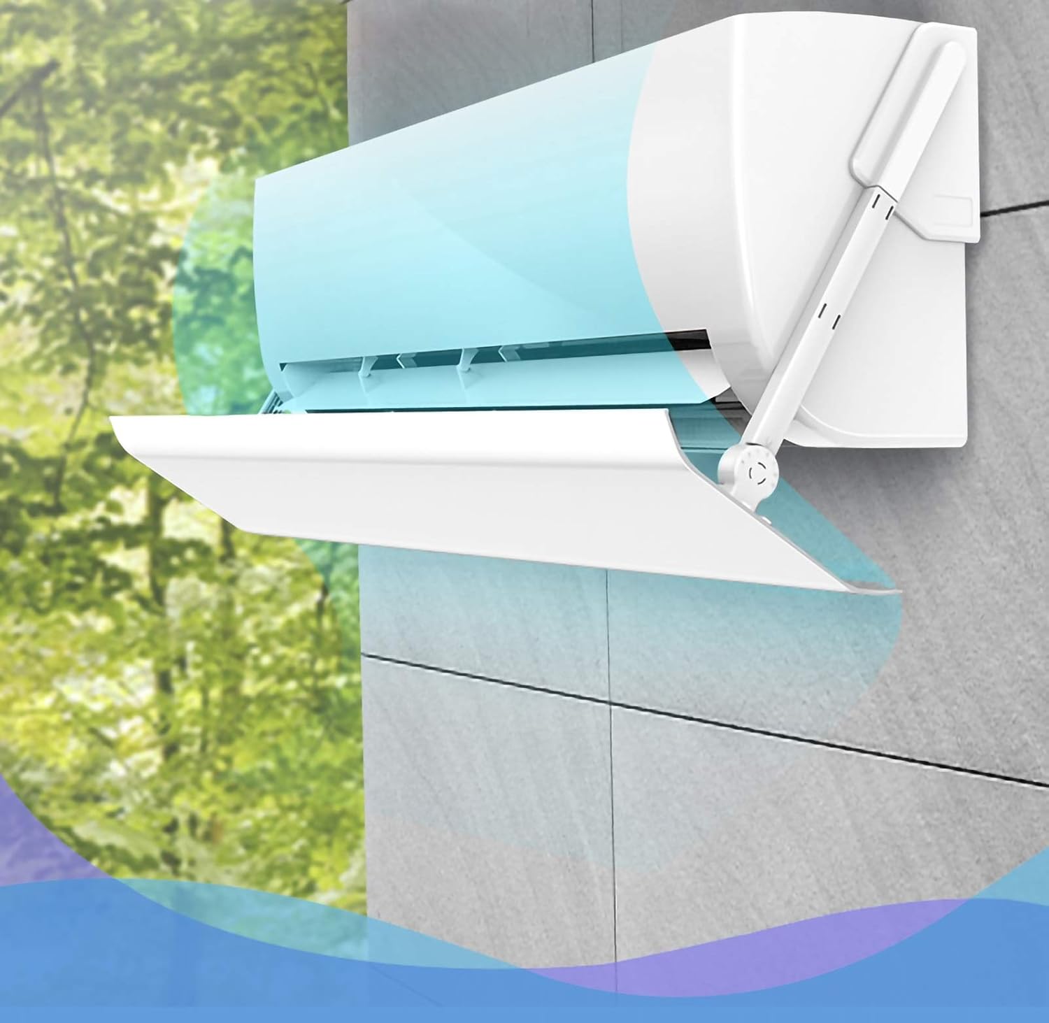 Air conditioner windshield Suitable for Air-conditioning Windshield of Different Sizes, Adjustable Wind Direction Deflector, Household Wall-mounted Air-conditioning Windshield, No Need to Perfora