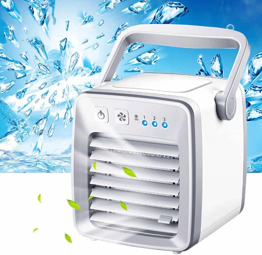 Portable Air Conditioner Cooling Fan Mini Air Cooler Multi-Function Purifier for Home Small Air Conditioning (Color : White, Size : 22 * 13cm) (White 22 * 13cm)