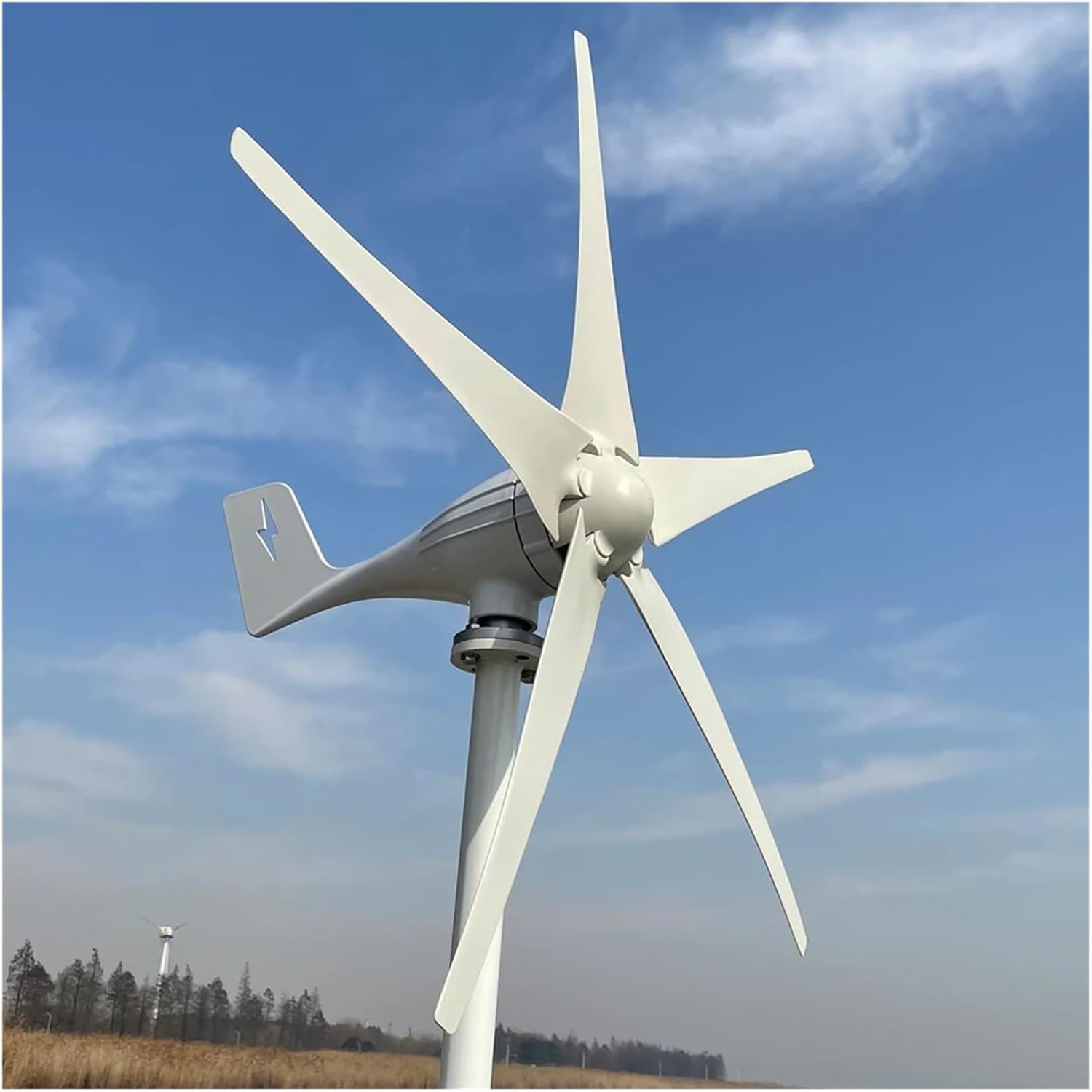 Wind Turbines, Small Windmill Turbine Electricity nerator Complete Kit 3kw 24v 48v 3 Blades Dynamo RV Yacht Farm Low Wind Speed Starting Wind Turbines(White_12V)