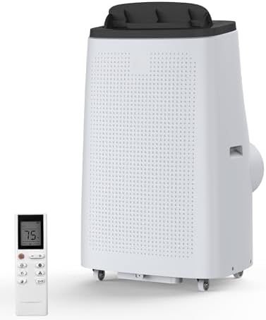 Portable Air Conditioners 14,000 BTU, Portable AC Unit for Bedroom and Office, 400m³/h Cooling for 750 Sq. Ft, Drain-Free Technology with 75-Pint Dehumidification, Includes Remote & Mount Kit, Grey