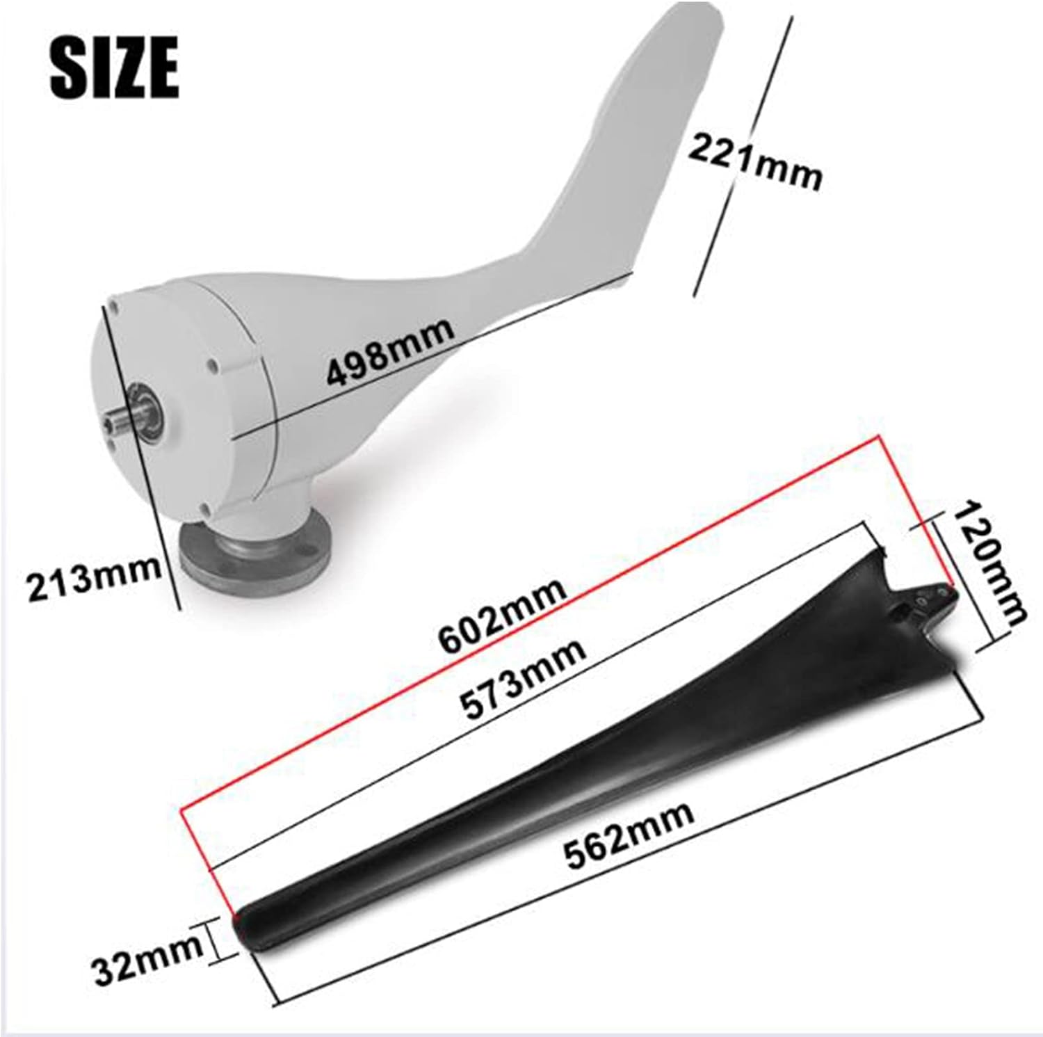 12v, 6 Blades Wind Turbine Generator Kit,14000W Portable Vertical Wind Power Turbine Generator Kit with Controller for Home Use (12V 24V 48V,Black)