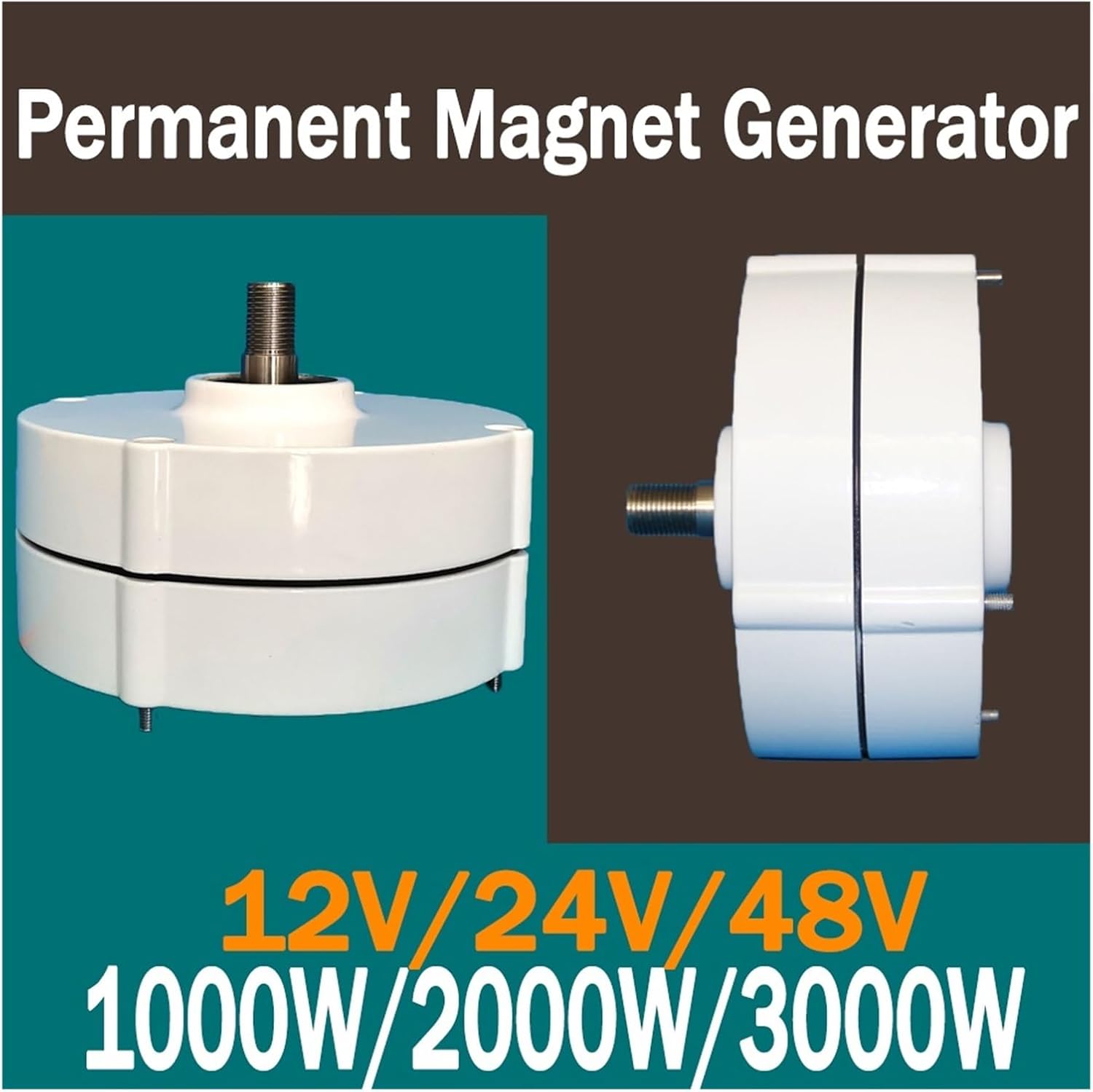 Wind Turbine Generators Kit 1KW 2KW 3KW 24V 48V Permanent Magnet Generator for DIY Horizontal Wind Turbine Generator Windmill Industrial Energy(Double Shaft,24V_3000W)