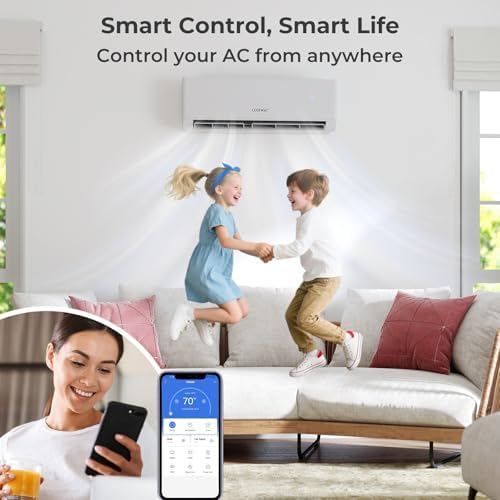 COSTWAY 30k Tri 3 Zone Mini Split Air Conditioner, 23 SEER2, 9k+12k+12k BTU, 208-230V, Wifi Enabled Multi Zones Mini Split AC Heat Pump Full Set, Ductless Energy Star