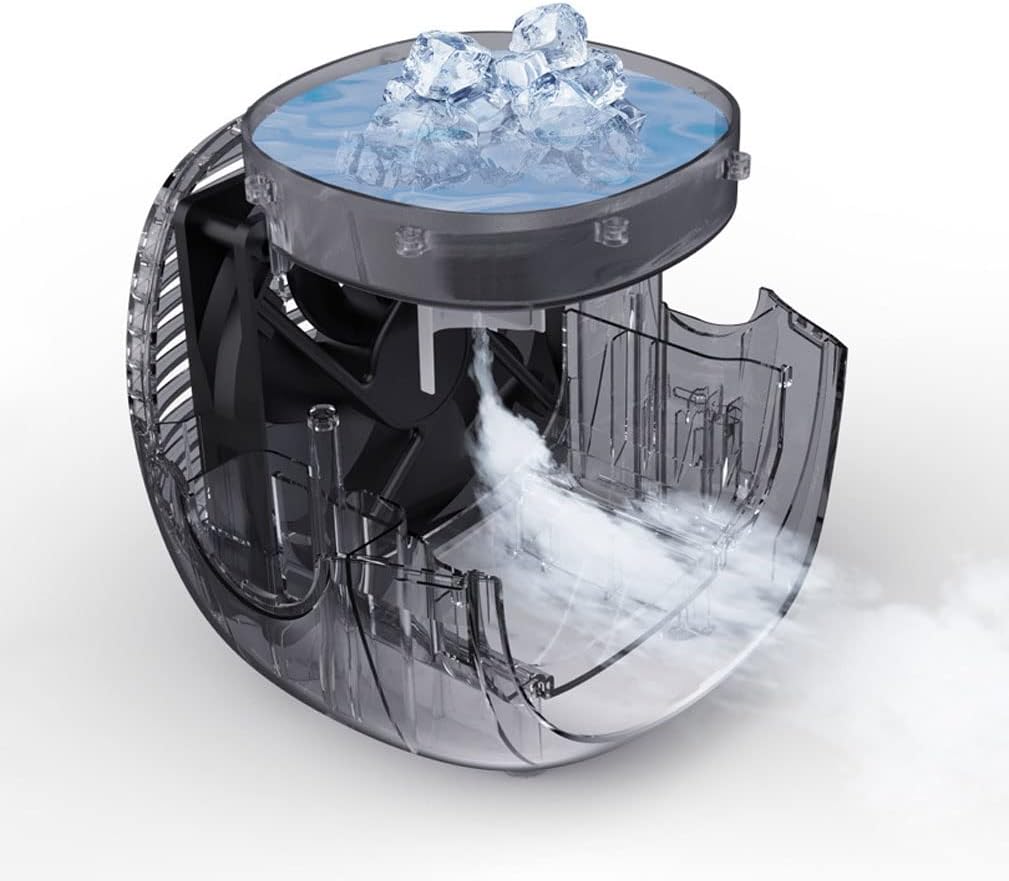 Portable Air Conditioners Fan – Evaporative Air Cooler Cooling Fan with Stepless Speed Regulation, Personal Table Air Conditioners Fan for Bedroom Office Camping (Color : White)