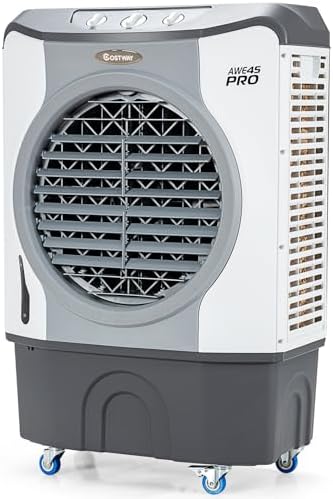 MEDIMALL Swamp Cooler, 4-in-1 Evaporative Air Cooler with 100° Oscillation, 12 Gal Water Tank, 3 Wind Speeds, Windowless Portable Air Conditioner for Garage, Warehouse, Outdoor Use, Grey