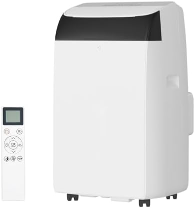 14,000 BTU Air Conditioner 3 in-1 Cooling/Dehumidifier/Fan, Portable AC Unit for Rooms Up to 750 Sq. Ft. with Remote Control/Wheels/Window Kit, Silent Operation, White