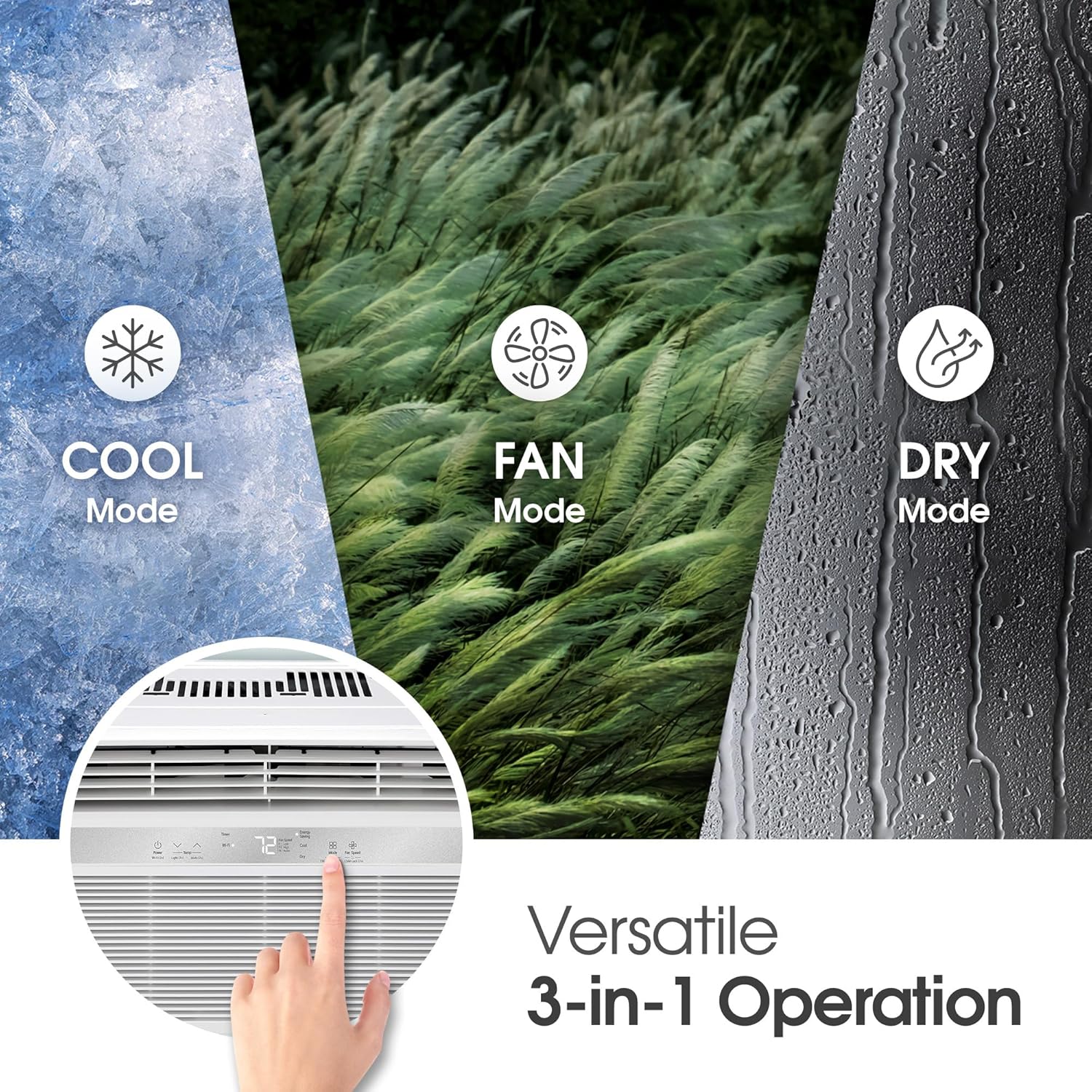 LG LW1025RSMX Window Conditioner, Wi-Fi Enabled w/Remote, 450 Sq.Ft, 4-Way Air Deflection, 2 Cooling and Fan Speeds with Auto Fan Function, 115V, 10,000 BTU, White