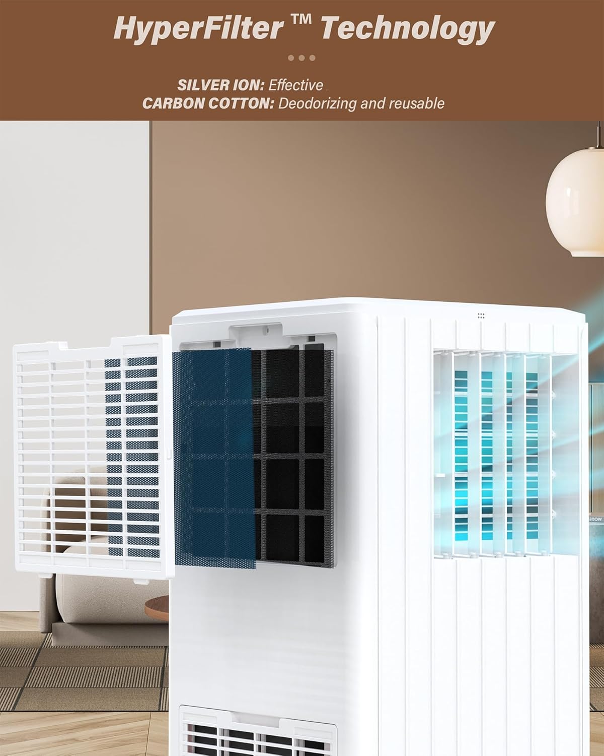 8,000 BTU Portable Air Conditioner with Remote,Dehumidifier,Fan Mode for Rooms Up to 350 Sq. Ft.,3-In-1 AC Unit with Timer & Window Kit,White