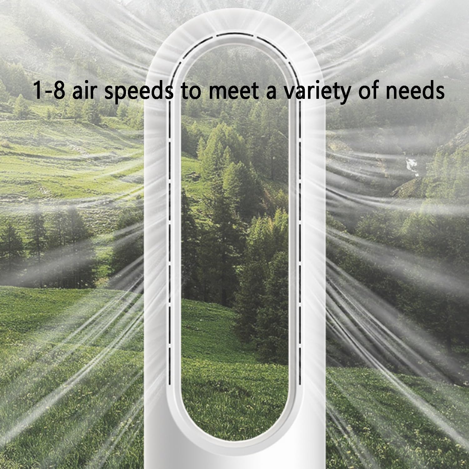 Bladeless Tower Fan, Quiet Floor Fan, Air Circulator with Remote, Office Fan, 80cm oscillating Fan, Accelerated air Circulation. Suitable for a Wide Range of scenarios(Silver)