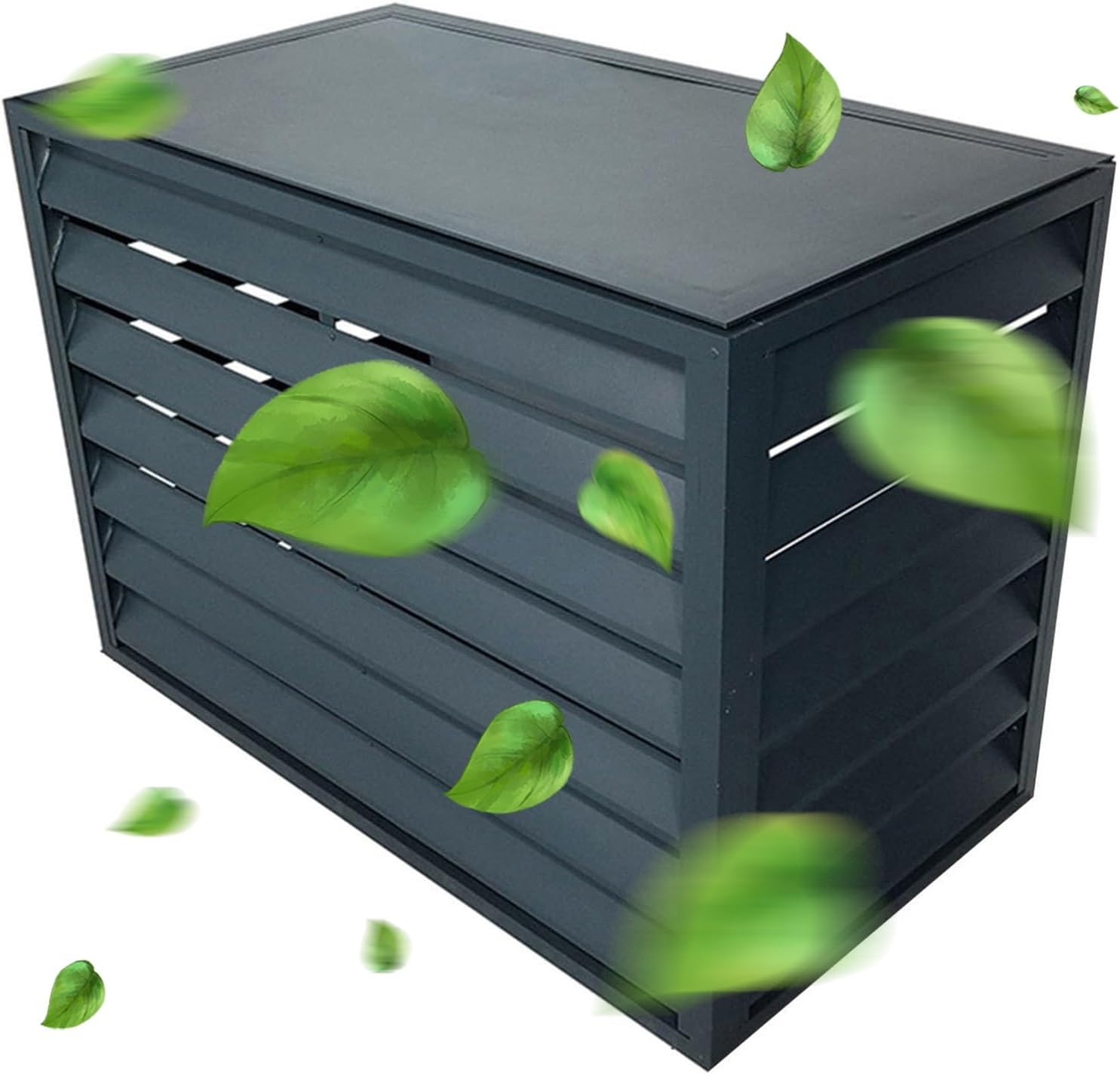 Outdoor Air Conditioner Cover For Outside Units, Window Aluminum Privacy Fence Panels, Trash Can Enclosure Flower Stand Decorative Air Conditioning Cover For Patio Lawn ( Color : Grey , Size : 2 3P