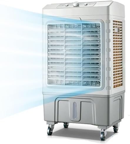 Portable Air Cooler, 3-in-1 Evaporative Air Conditioner with 80L Water Tank, Oscillating Louvres, 3 Wind Speeds, Low Noise, for Indoor & Outdoor Use(60L)