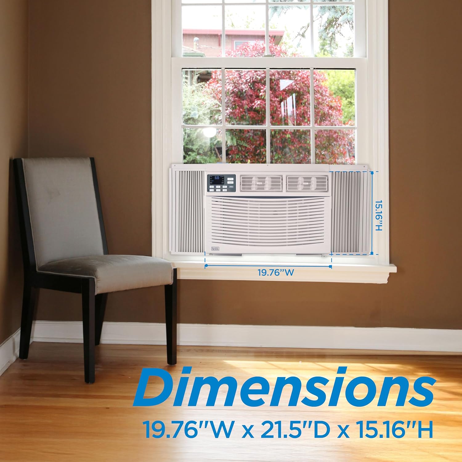 BLACK+DECKER Window Air Conditioner 12,000 BTU, AC Window Unit Cools Up to 550 Square Feet, Window AC Unit with Remote Control, 3 Cooling Speeds and Fan Only Function, BWAC12WTB, White