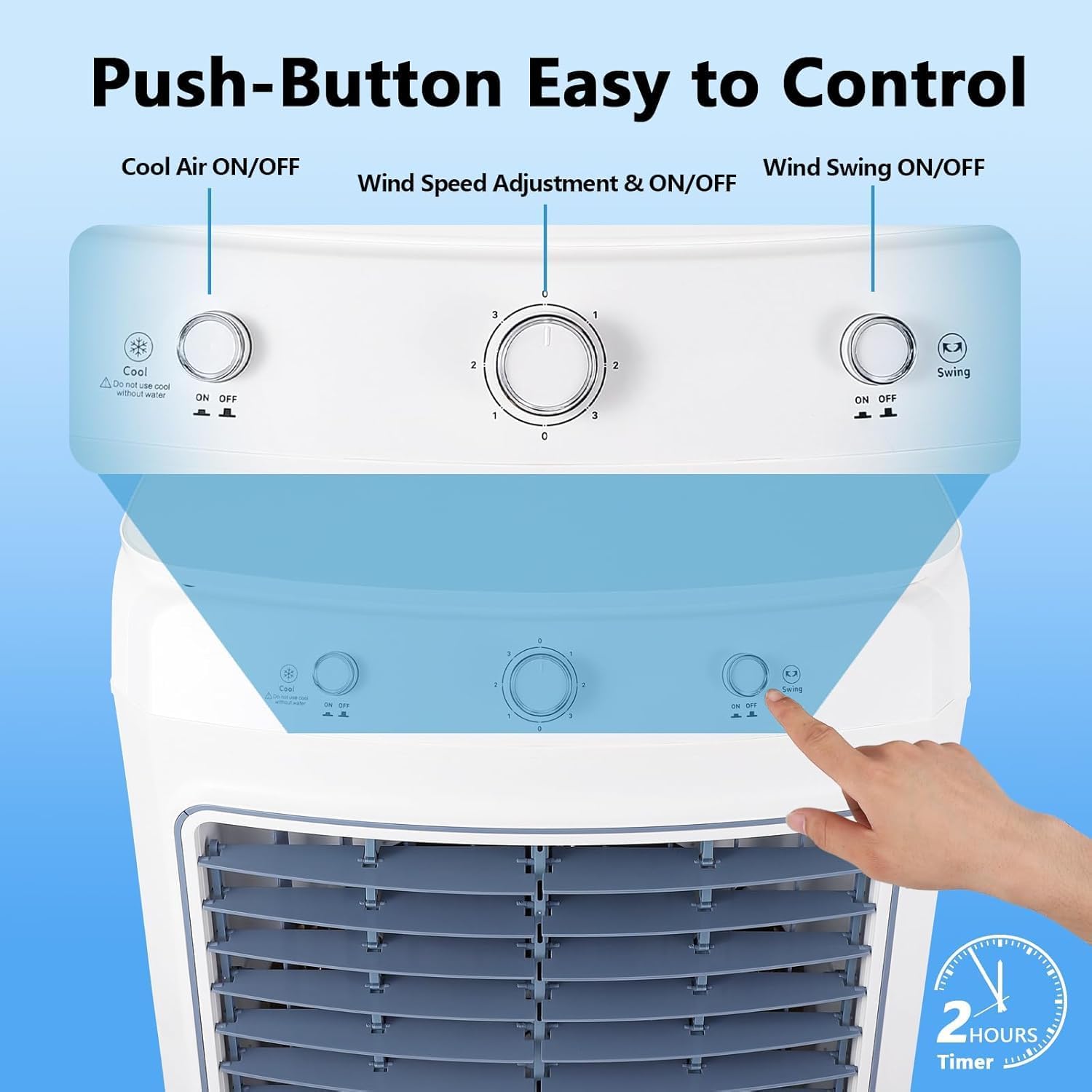 Evaporative Air Cooler, 4100CFM Swamp Cooler Air Conditioner with 4 Ice Packs & Remote Control, 3 Modes & Wind Speeds, 12H Timer, 8.4 Gallon Water Tank, for Outdoor, Indoor, Garage (15.8 Gallon)