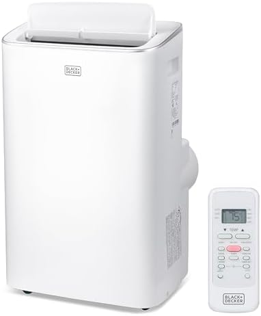BLACK+DECKER Smart Portable Air Conditioner,12,000 BTU, for Rooms Up To 550 Sq. Ft., Portable AC with Inverter Compressor & Window Kit, BPACT08NM, White