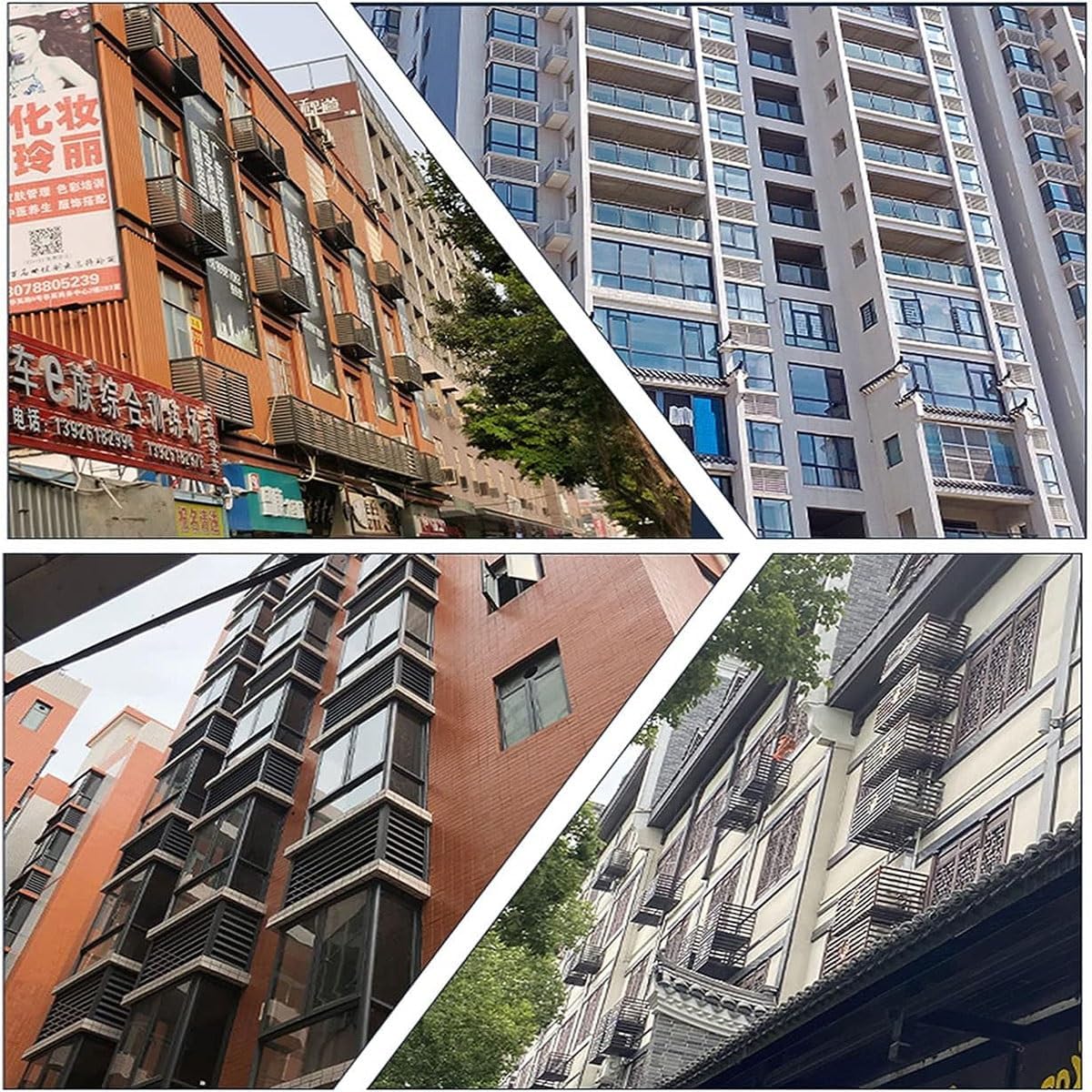 Air Conditioner Fence Screen Outdoor Flower Rack Aluminum Alloy Conditioning Cover For Outside Units Metal Plant Stand Privacy Screen 39.4*19.7*27.5/43.3*23.6*31.5in ( Color : Gray , Size : 110x60x80c