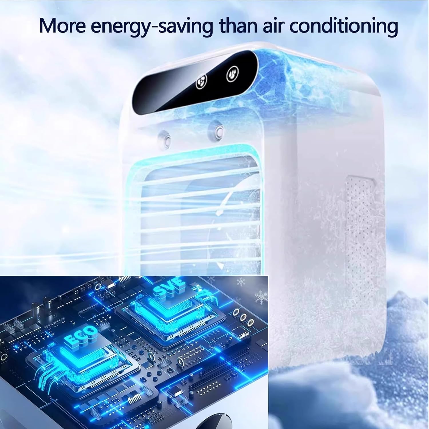 Mini Portable Air Conditioner for Bedroom with Water Tank Desk Air Conditioner for Office Quiet Small Cooling Fan for Room Garage Patio Camping