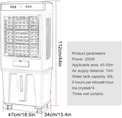Swamp Cooler Air Conditioner, Evaporative Air Cooler with 10.5 Gallon Water Tank, 2 Ice Box, Remote, 3 Speeds, 120°oscillation, Portable Outdoor Air Conditioner for Bedroom Home Office
