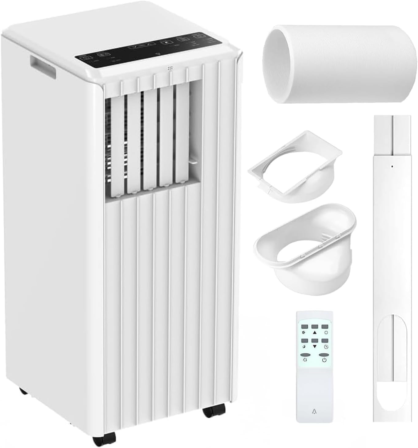 8,000 BTU Portable Air Conditioner – 3 in-1 Cooling, Dehumidifier & Fan for Rooms up to 350 sq.ft. | Ultra-Quiet Sleep Mode | Energy-Saving 24H Timer | Remote Control & Complete Window Kit Included