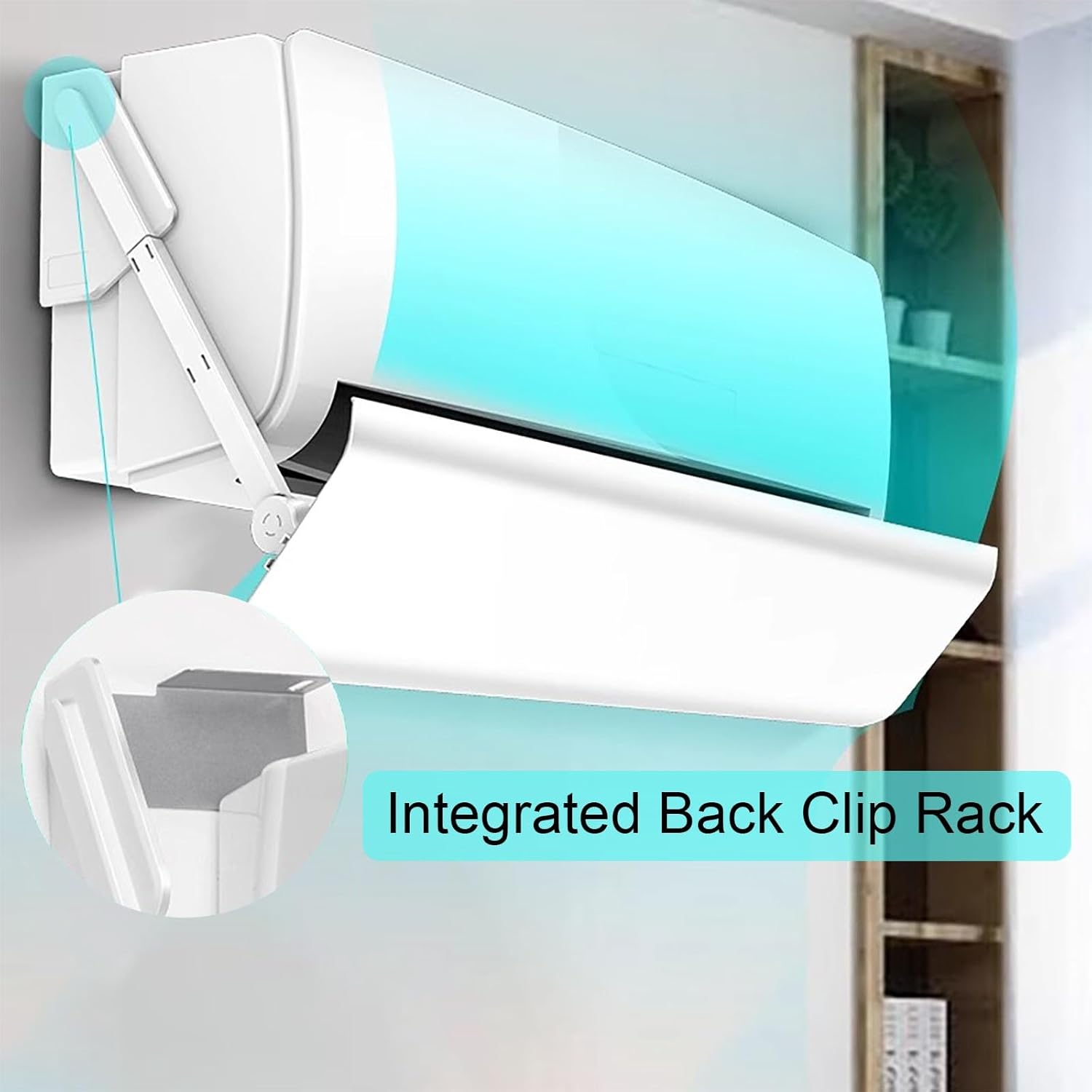 Air Conditioning Baffle, Air Conditioner Deflector of Adjustable Bracket, Air Vent Extender for Wall-Mounted AC, Prevent Direct Wind