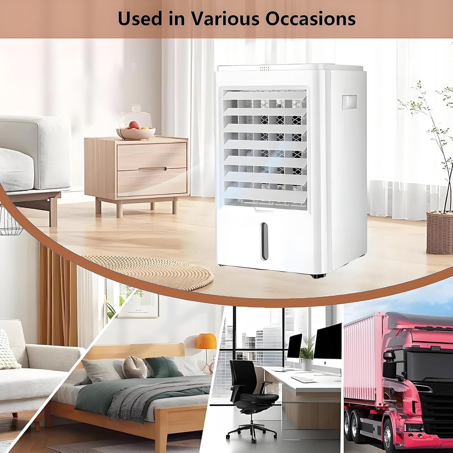 Portable Mini Air Conditioners for Home with Remote Control and Touch Screen Personal Air Conditioning Unit with 3-Speed and 4 ice Packs Portable Ac Unit Fan Car Air Cooler 24VHomeCar