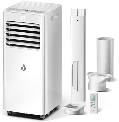 10,000 BTU Portable Air Conditioners for Rooms Up to 450 Sq.Ft,4-in-1 Cooling & Dehumidifier Air Conditioning Unit with Remote,Smart AC Unit with Installation Kit for Home/Office