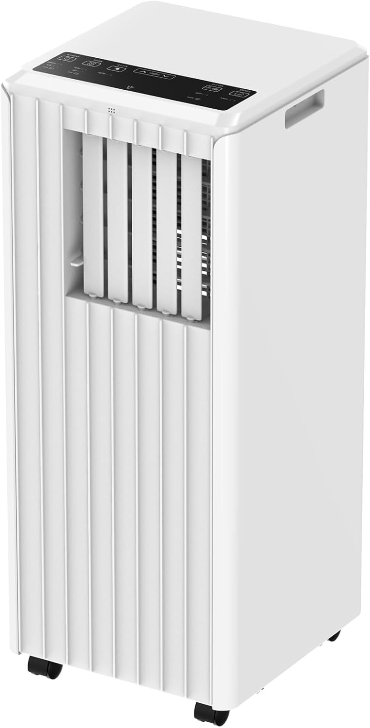 2025 New Update 8,000 BTU Portable Air Conditioners Cool Up to 250-350 Sq. Ft, 3 Modes Portable AC Cooling Unit with Remote/24Hrs Timer/Installation Kits for Home/Office/Dorm