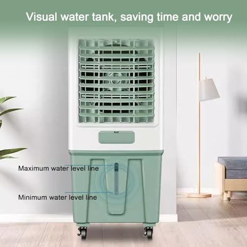 Portable Swamp Cooler, Evaporative Air Cooler, 10.5 Gal Water Tank, 4 Ice Packs, 3 Wind Speeds, Swamp Air Conditioner for Indoor, Outdoor, Garage(47x34x112cm(18.5x13.4x44in))
