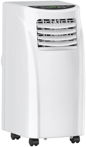 GOFLAME Portable Air Conditioner, 8000 BTU Conditioner Unit with Remote Control Dehumidifier Function, 4 Caster Wheel, Sleep Mode and 2 Fan Speed, Quiet AC window for rooms White
