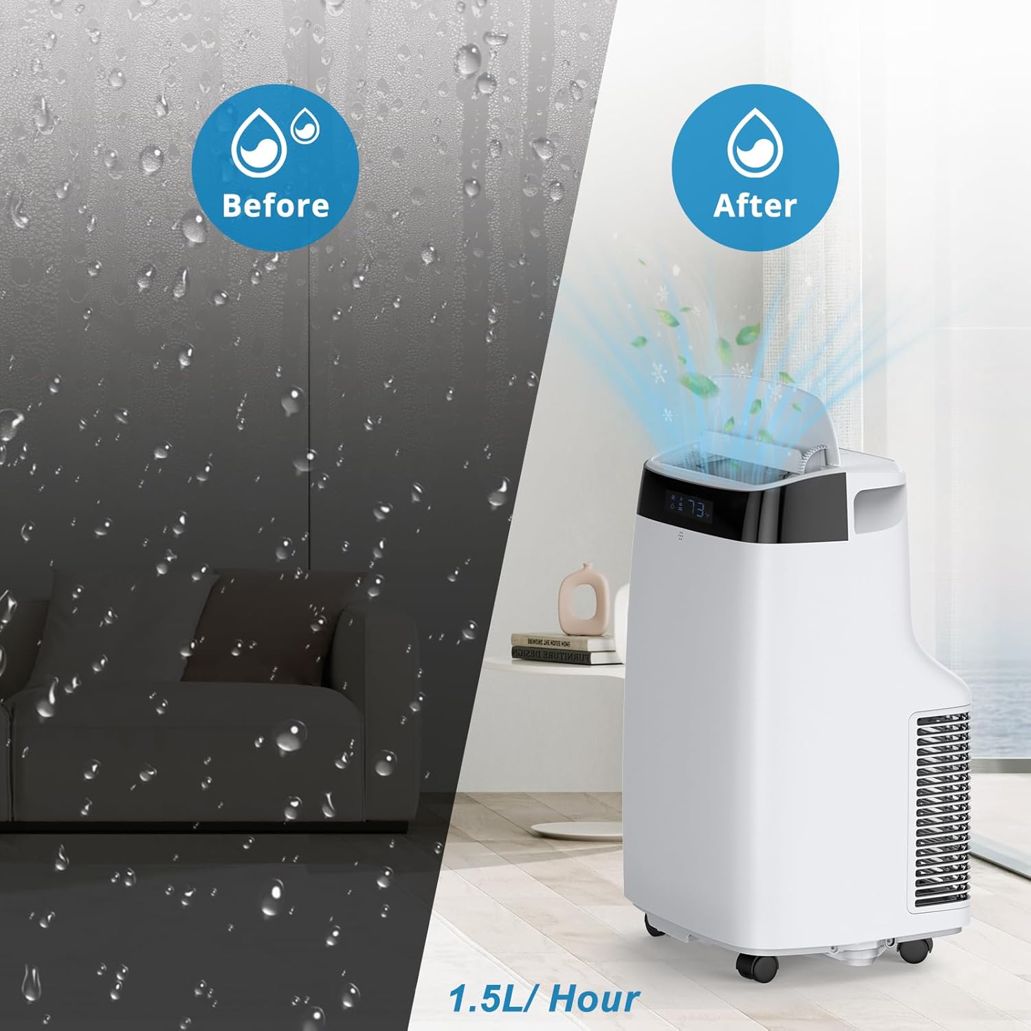 10000 BTU Portable Air Conditioners Cool Up to 450 Sq.Ft, 3 IN 1 Portable AC Unit with Dehumidifier & Fan Mode/Remote Control/LED Display/ 24Hrs Timer/Window Installation Kit for Room Indoors