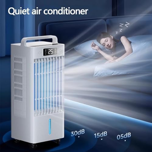 Standing Air Conditioner with Wheels 6-Speed Quiet Operation Portable Air Conditioners for Small Rooms 10L Large Water Tank for Room Garage Patio