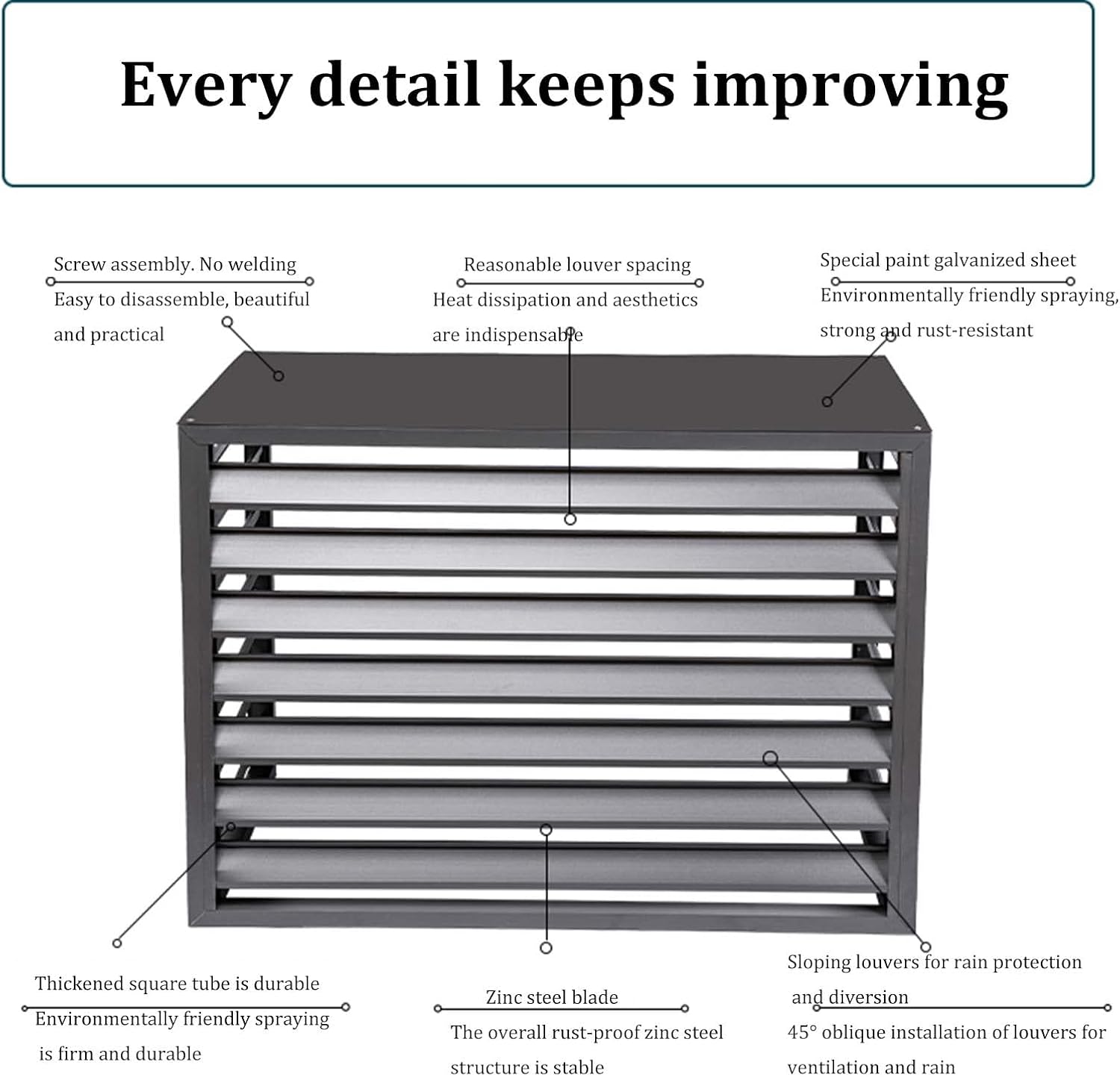 Outdoor Air Conditioning Cover Decorative Privacy Screen, Aluminum All-weather Central Air Conditioner Protection Cover For Outside Units,freestanding Enclosure to Cover Garbage Or Ac Units