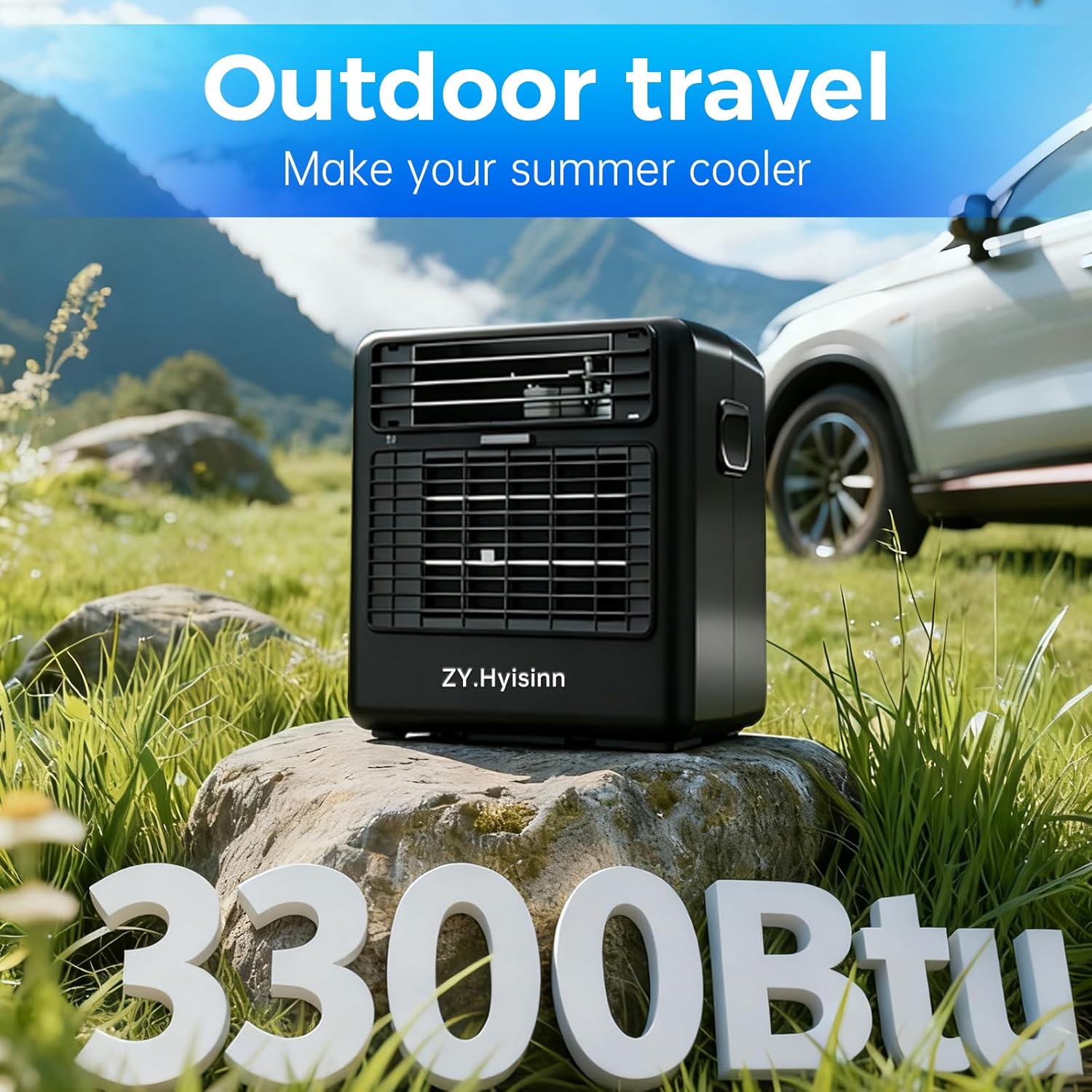 Portable Air Conditioner, 3300BTU Compact Air Cooler,Tent Air Conditioner for Van Life, Camping Tent, Outdoor, Office