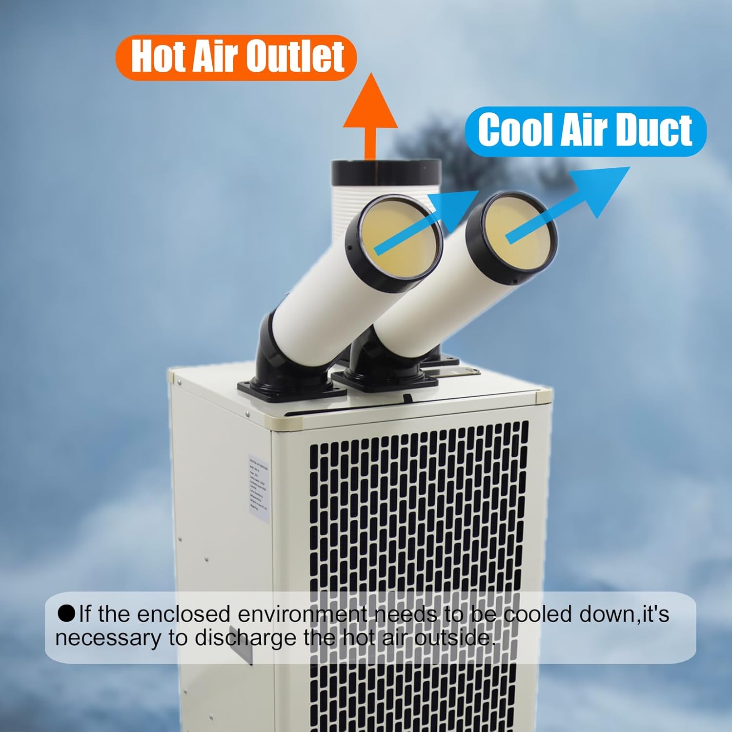 Industrial Air Conditioner Portable Commercial Spot Cooler 15400 Btu/h Mobile Air Conditioner 220V 2.1kw Dual Hose