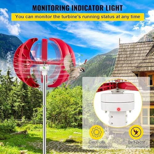 15000W/20000W Wind Turbine Generator Kit, 5-Blade Vertical Wind Turbine for 12V/24V/48V Systems, High-Efficiency Renewable Energy Solution for Home & Off-Grid Power Generation