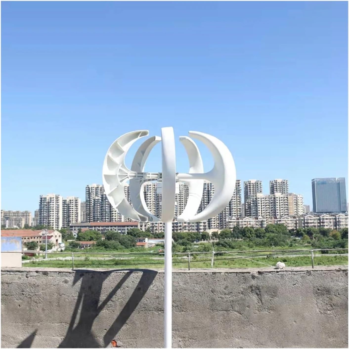 Wind Turbine 5KW 3KW Vertical Axis Permanent Maglev Generator Altern with Mppt Controller for Home Use Farm Industrial Energy(White,MODEL2_12V_3KW)